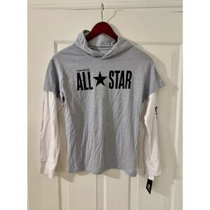 NWT CONVERSE All-Star Boys size Large long sleeve Tee lightweight hoodie kids